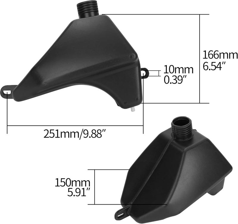 MTATCN Motorcycle Gas Tank with Threaded Cap for 50cc 70cc 90cc 110cc 125cc Coolster 3050C 3125R Taotao ATA 125D 110B Boulder B1 Vitacci Roketa HAWK Ice bear Mountopz JCL Yamoto ATV Quad 4 Wheeler - Image 2
